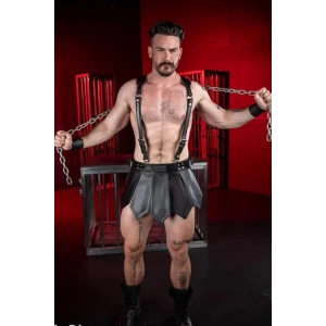 Erkek Harness Fantezi Deri Siyah