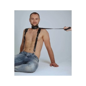 Erkek Harness Fantezi Kostüm Serisi Zımba Siyah