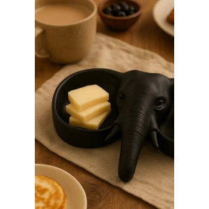 Fildişi Fil Figür Dekoratif Sunum Tabak