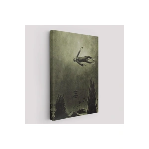 Franz Sedlacek Ağaçlar Üstündeki Hayalet Duvar Tablosu  Witches Halloween -6381