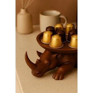 Gergedan Dekor Kahverengi 18 x 13 cm