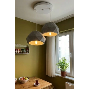 Gri 2 Li Geometrik Avize 25 x 25