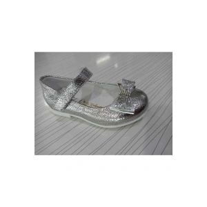 Gümüş Bebe Parlak Babet Ayakkabı