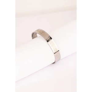 Gümüş Renk Ayetel Kürsi Nalı Şerif Yazılı Çelik Bileklik Ayarlanabilir Paslanmaz Kararmaz Unisex