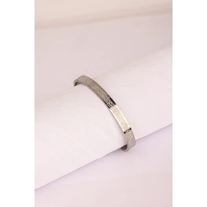 Gümüş Renk Unisex Ayetel Kürsi Nalı Şerif Yazılı Çelik Bileklik Ayarlanabilir Paslanmaz Kararmaz
