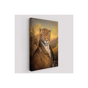 İnsan Kıyafetli Jaguar Dekoratif Duvar Tablosu-6331