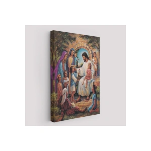 İsa Mesih ve Çocuklar Dekortif Duvar Tablosu-6236