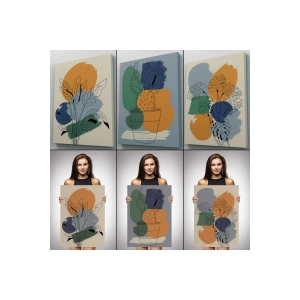 İskandinav Tarzı Bohem Minimal 3 lü Tablo Seti-AF-6