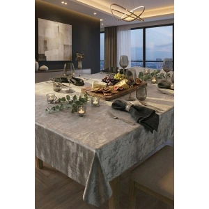 Kadife Keten Dokulu Masa Örtüsü