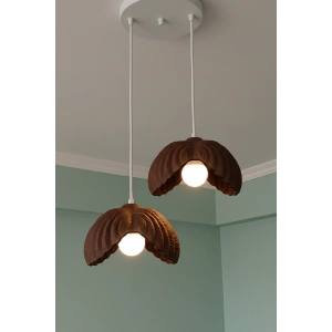 Kahverengi 2 li Lotus Formlu Avize 24 x 24