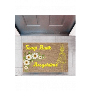 Kapı Önü Paspası Dekoratif Dijital Baskı Butik Hoşgeldiniz P-2445