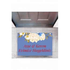 Kapı Önü Paspası Dekoratif Dijital Baskı Evimize Hoşgeldiniz P-2455