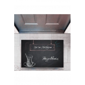 Kapı Önü Paspası Dekoratif Dijital Baskı Mutfağıma Hoşgeldiniz P-2456