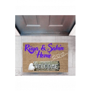Kapı Önü Paspası Dekoratif Dijital Baskı Welcome P-2460