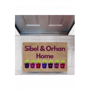 Kapı Önü Paspası Dekoratif Dijital Baskı Welcome P-2461