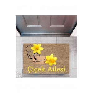 Kapı Önü Paspası Dekoratif Dijital Baskı Welcome P-2462
