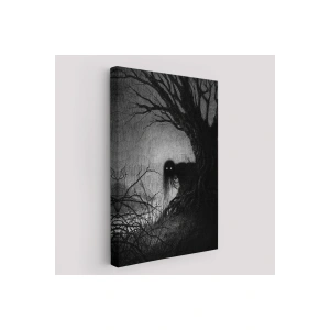 Karanlık İçindeki Korkunç Bir Çift Göz Tablosu-6288