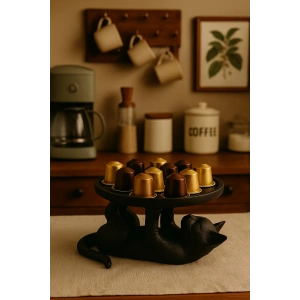 Kedi Sunumluk Tabak Siyah 14 x 14