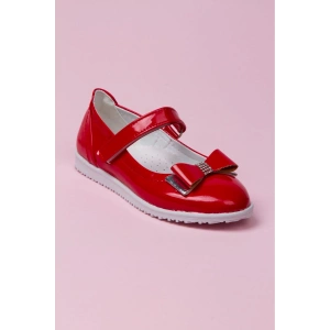 Kız Çocuk Kırmızı Yumuşak Deri Okul Ayakkabısı