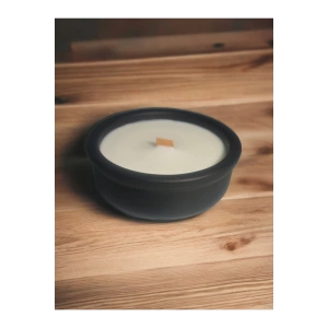 Kokusuz Dekoratif Ahşap Fitilli Mum, Dekoratif Doğal Çömlek Mum