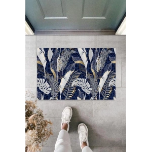 Lacivert Kapı Önü Paspası k Desen  K-3100