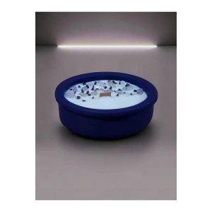 Lavanta Kokulu Aromaterapi Mum, Ahşap Fitilli, Dekoratif Doğal Çömlek Mum