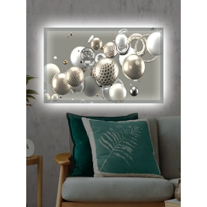 Led Işıklı 3d Dekoratif Tablo Beyaz Çiçek