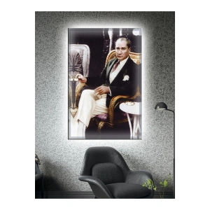 Led Işıklı Atatürk (hediyelik kanvas tablo)