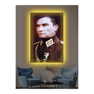 Led Işıklı Atatürk Kanvas Tabloları