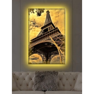 Led Işıklı Eyfel Kulesi Nostaljik Tablo