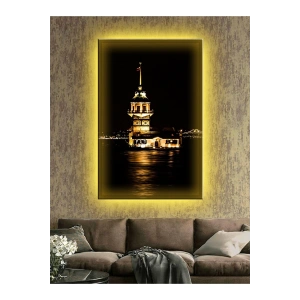 Led Işıklı Kız Kulesi Gece Görünümü Tablosu