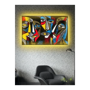 Led Işıklı Sanatsal Geometrik Surat