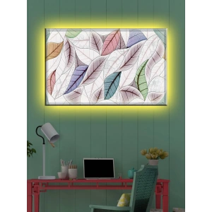 Led Işıklı Sanatsal Yaprak Tablo