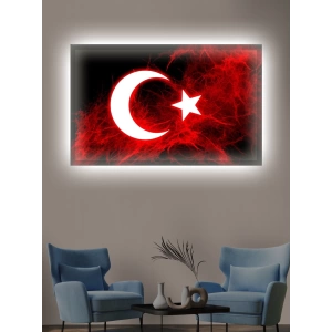Led Işıklı Türk Bayrağı tablo (şanlı bayrağımız)