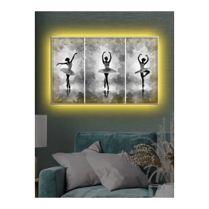 Led Işıklı Üçlü Bale Yapan Kadınlar Tablosu