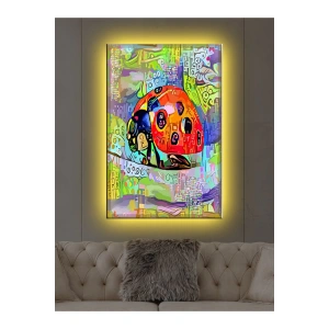Led Işıklı Uğur Böceği Sanatsal Tablo