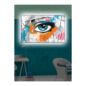 Led Işıklı Yağlı Boya Görünümlü Göz Tablo