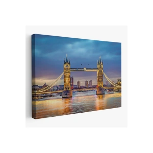 Londra Köprüsü  Gece Manzara Tablosu-6638
