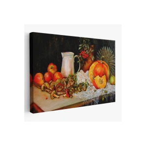 Masa Üstündaki Meyveler Yağlı Boya Görünümlü Tablo-1214