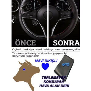 MAZDA CX/3  uyumlu oto,araç  direksiyon kılıfı mavi dikiş