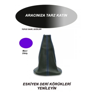 MITSUBISHI COLD uyumlu oto,araç  vites körüğü mavi dikiş