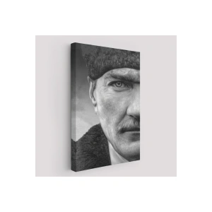 Mustafa Kemal Atatürk Siyah Beyaz Tablosu-6303