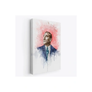 Mustafa Kemal Atatürk Suluboya Görünümlü Portresi Dekoratif Kanvas Tablo-DB-79