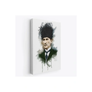 Mustafa Kemal Atatürkün Suluboya Görünümlü Portresi Dekoratif Kanvas Tablo-DA-78