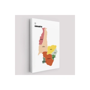 Osmaniye İli ve İlçeler Haritası  Dekoratif Kanvas Tablo 1437