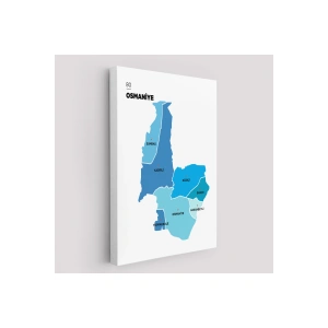 Osmaniye İli ve İlçeler Haritası  Dekoratif Kanvas Tablo 1438