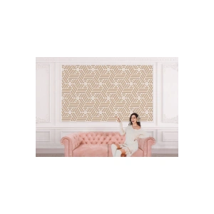 Pastel Renkli Geometrik Desenli Duvar Kağıdı-5787