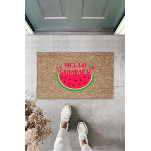 Pembe Kapı Önü Paspası Karpuz Desen  K-3278