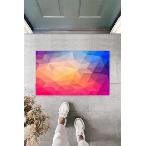 Pembe-Mavi Kapı Önü Paspası Yıldız Desen  K-3215