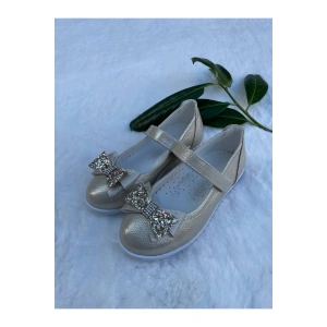 Prenses Altın Simli Kelebek Fiyonk Çocuk Doğum Günü Ayakkabısı(26-36)